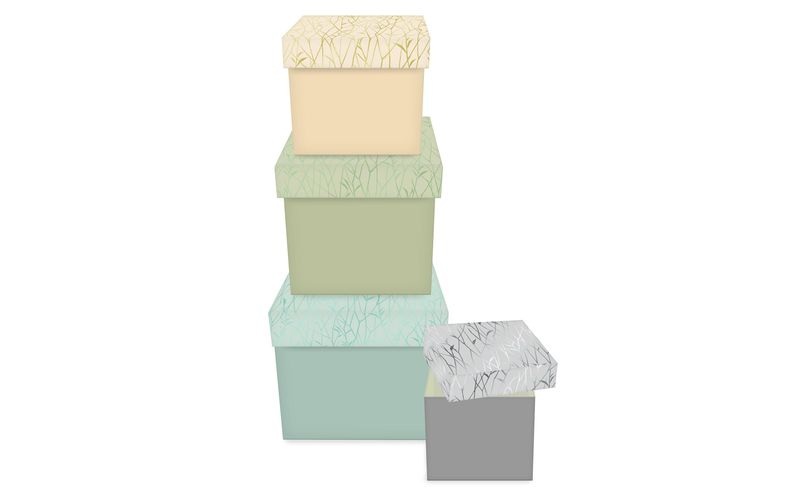 Braun + Company Geschenkboxen mit Deckel Petit Bambou 4 Stück, Mehrfarbig