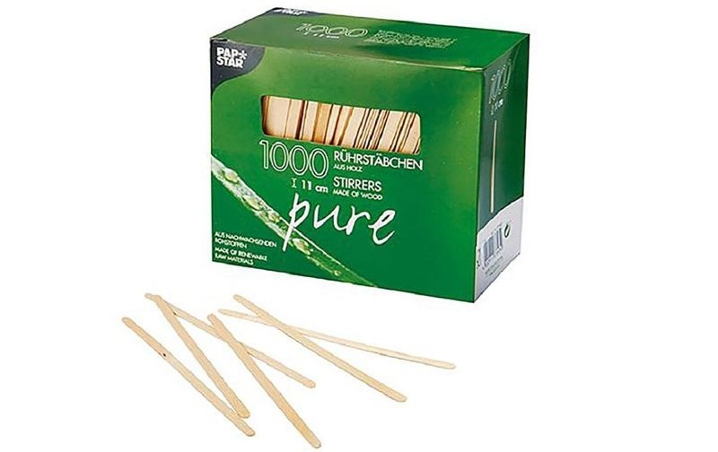 Papstar Einweg-Rührstäbchen Pure 1000 Stück Hellbraun