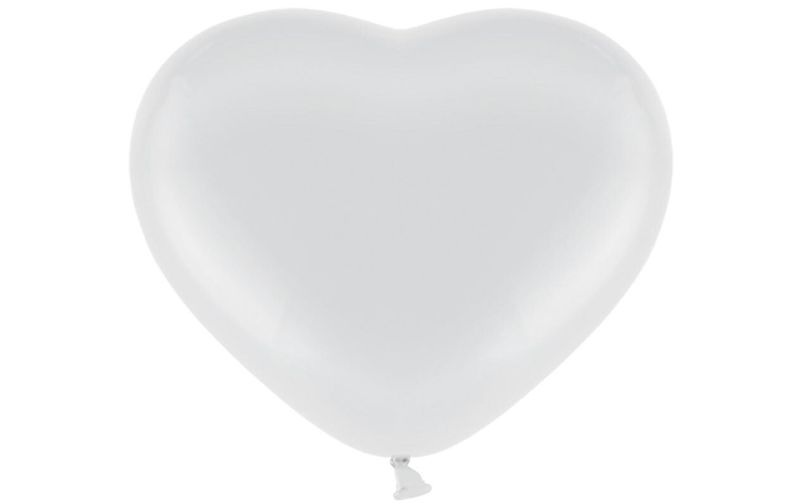 Belbal Luftballon Herz Weiss, Ø 28 cm, 25 Stück