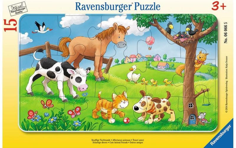RAVENSBURGER Puzzle 15 Teile Knuffige Tierfreunde