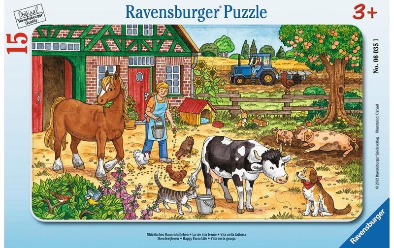 RAVENSBURGER Puzzle 15 Teile Glückliches Bauernhofleben