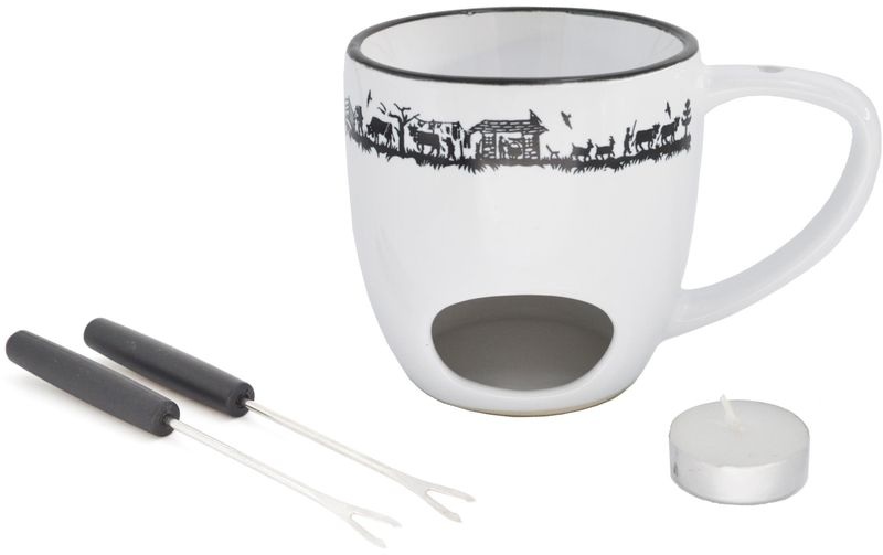 Heidi Cheese Line Schokoladenfondue-Set Alpes 4 Teile, Weiss