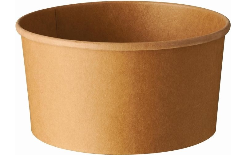 Einweg Salatschalen Papstar pure, 1000 ml, Ø 150 x H 75 mm, 50 Stk., biologisch abbaubar, nachwachsende Rohstoffe, PLA-Beschichtung, braun