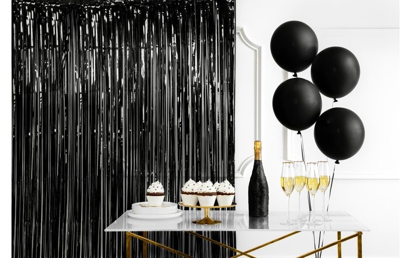 Partydeco Partyaccessoire Vorhang 90 x 250 cm, Schwarz