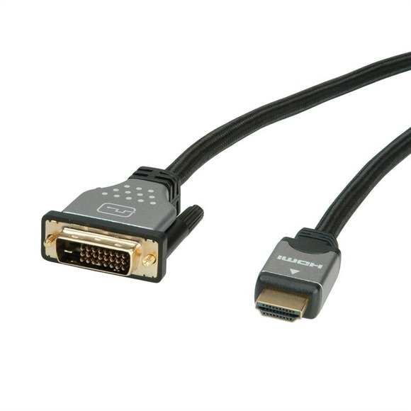 Roline 1450480 - DVI-HDMI-Kabel (Schwarz, silber)