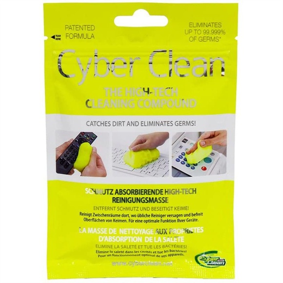 Cyber Clean® Reinigungsmasse Das Original, für strukturierte Oberflächen, wiederverwendbar, biologisch abbaubar, gelb, 80 g im Zip Bag Beutel