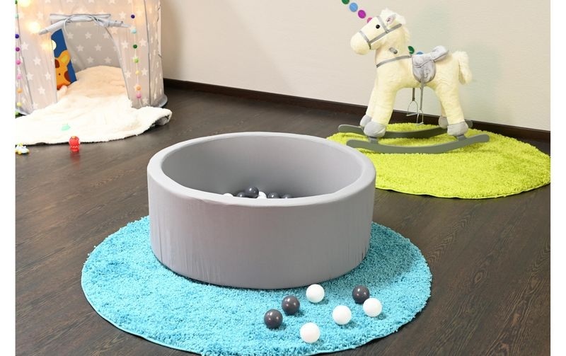 knorr® toys Bällebad soft rund grey 100 Bälle