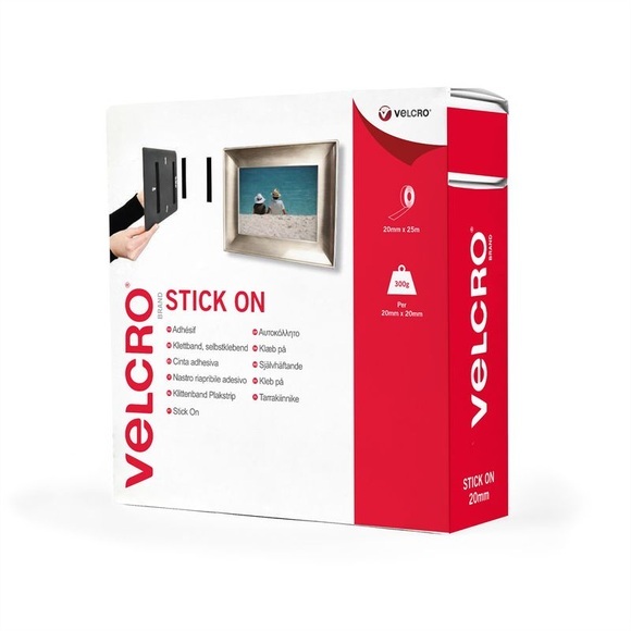 VELCRO® VEL-EC60355 Klettband zum Aufkleben Haft- und Flauschteil (L x B) 25000 mm x 20 mm Schwarz 25 m