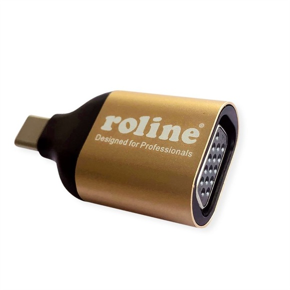 Roline 12.03.3233 USB-C? / VGA Adapter Schwarz, Gold