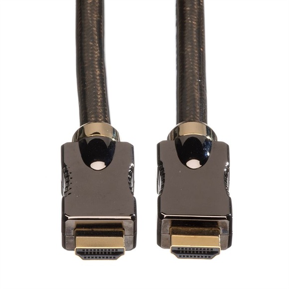 ROLINE 4K HDMI Ultra HD Kabel mit Ethernet, ST/ST, schwarz, 1 m