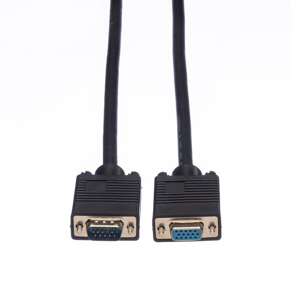 Roline VGA Verlängerungskabel VGA 15pol. Buchse, VGA 15pol. Stecker 3.00 m Schwarz 11.04.5303 doppelt geschirmt,