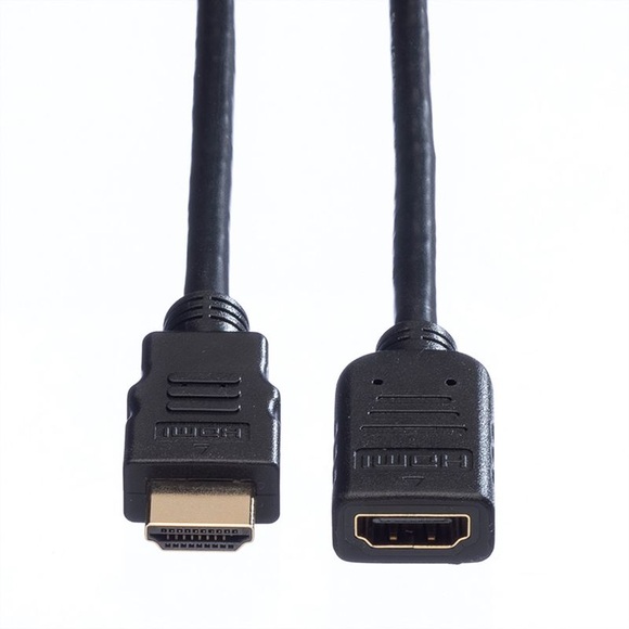 Value HDMI Verlängerungskabel HDMI-A Stecker, HDMI-A Buchse 5.00 m Schwarz 11.99.5577 Geschirmt HDMI-Kabel