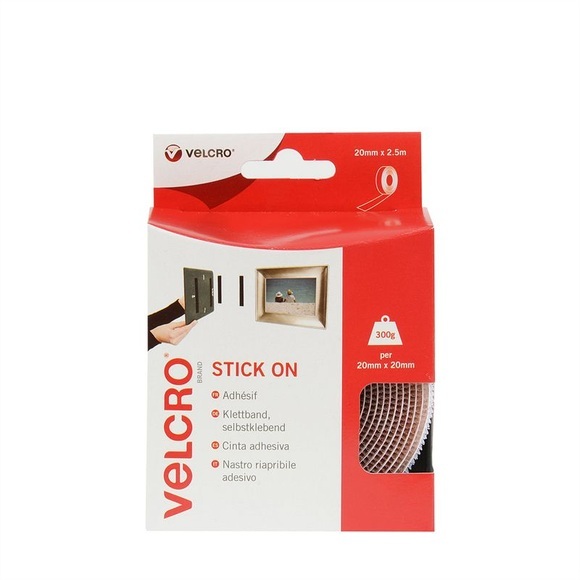VELCRO® VEL-EC60214 Klettband zum Aufkleben Haft- und Flauschteil (L x B) 2500 mm x 20 mm Weiß 2.5 m
