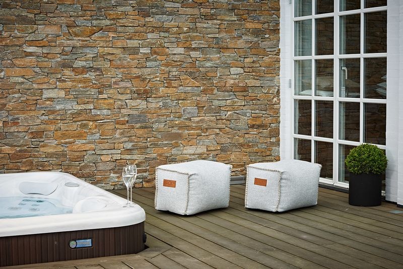 Sackit RETORit Hocker Square Puff Sitzsack grün