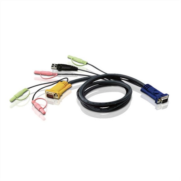 KVM Anschlusskabel [1x VGA-Stecker - 1x VGA-Stecker, USB 1.1 Stecker A] 5 m Schwarz ATEN