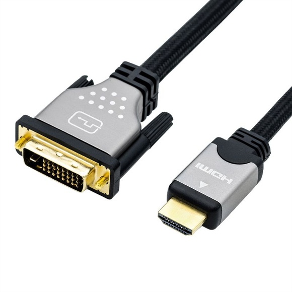 Roline 1451941 - DVI-HDMI-Kabel (Schwarz, silber)