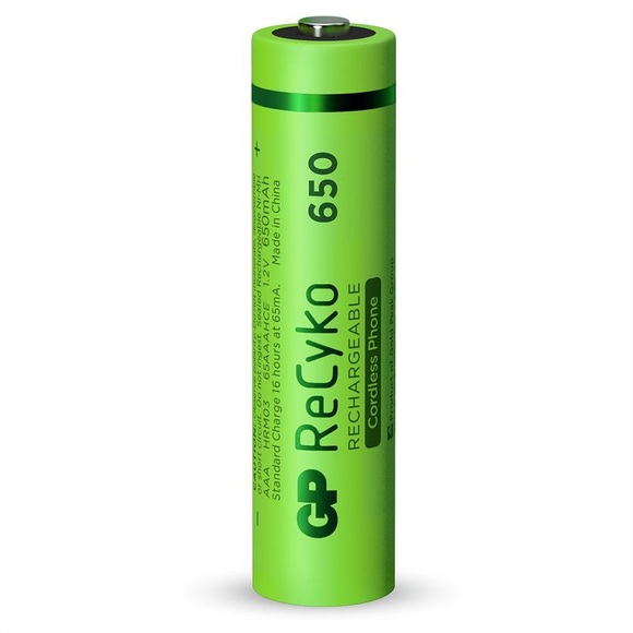 GP Batteries Recyko, Akku LR03 4x AAA NiMh,650mAh,1.2Volt,GoGreen,DECT Tel.