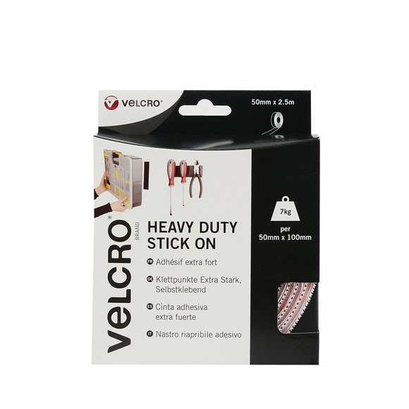 VELCRO® VEL-EC60246 Klettband zum Aufkleben Haft- und Flauschteil, extrastark (L x B) 2500 mm x 50 mm Weiß 2.5 m