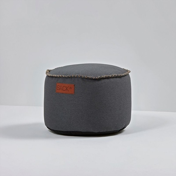 SACKit RETROit Canvas Drum Pouf Indoor petrol