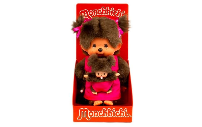 Sekiguchi - Monchhichi Mutter mit Baby, pink, ca. 20 cm (236200)