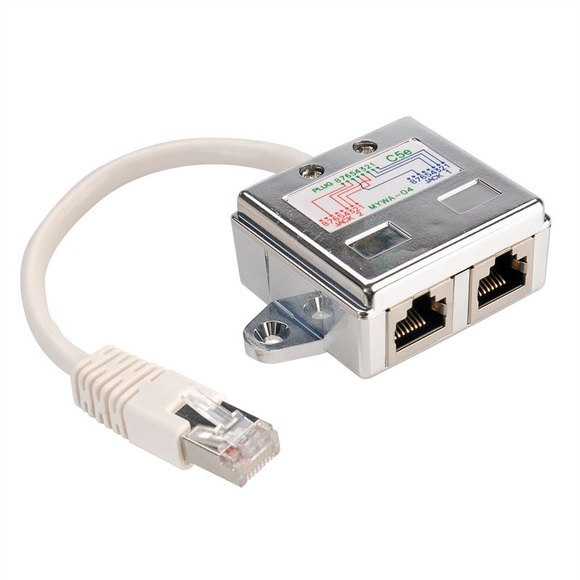 Value Netzwerk T-Adapter CAT 5e Weiß