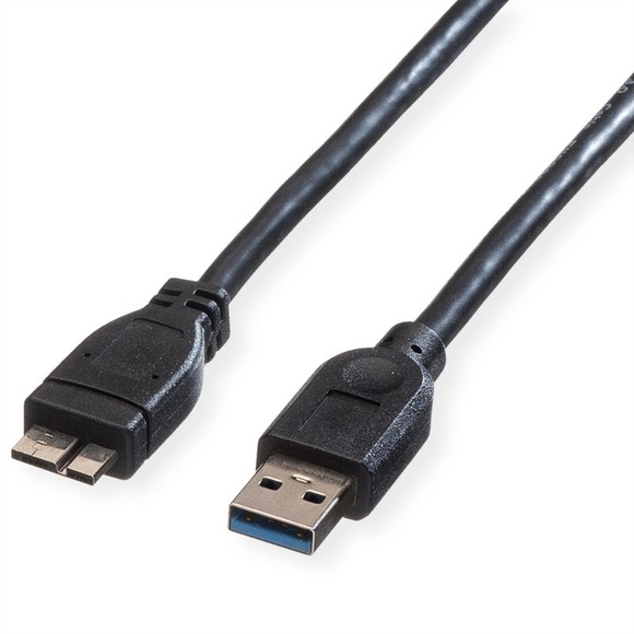 Roline USB-Kabel USB 3.2 Gen1 (USB 3.0 / USB 3.1 Gen1) USB-A Stecker, USB-Micro-A Stecker 2.00 m Schwarz Geschirmt