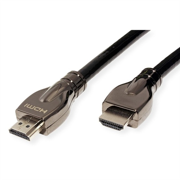ROLINE 4K HDMI Ultra HD Kabel mit Ethernet, ST/ST, schwarz, 15 m