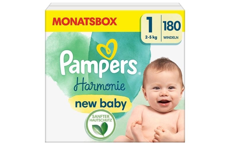 Pampers Harmonie Gr.1 Newborn, 2-5 kg, Monatsbox (1x180 Windeln)