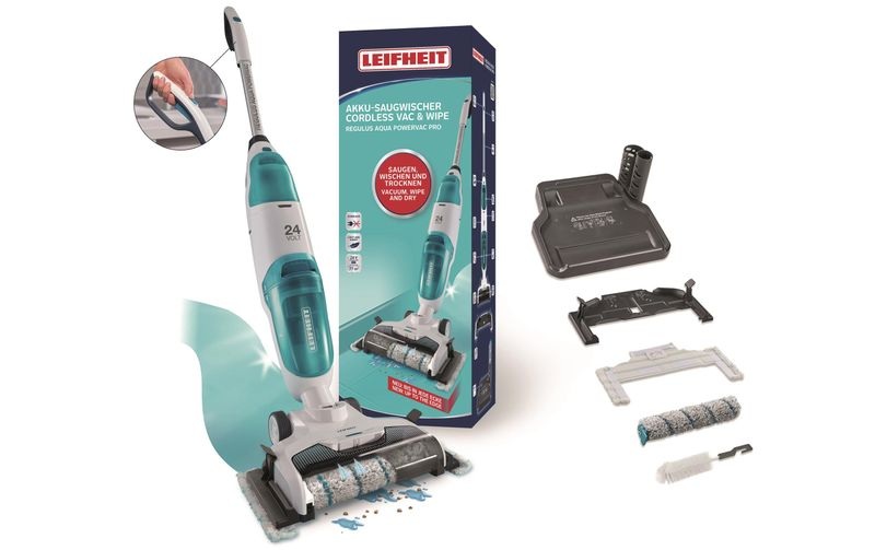 LEIFHEIT Regulus Aqua PowerVac Pro - Akku-Saugwischer (Weiss/Türkis)