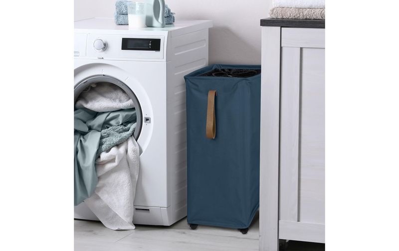 Diaqua Wäschekorb Levi mit Rollen 50 l, Dunkelblau