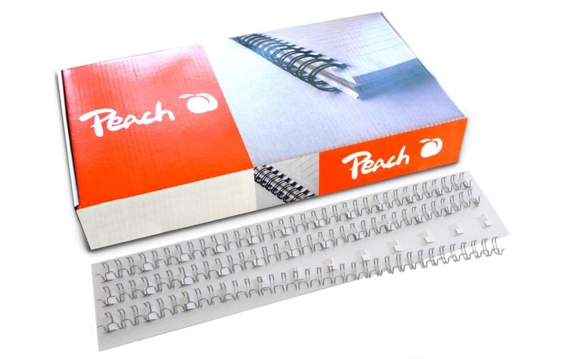 Peach Drahtbinderücken 10mm, silber, 3:1, 34 Ringe A4, 100 Stk. PW095-01