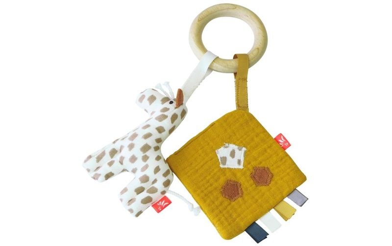 kikadu Beissring Giraffe mit Knister-Tuch