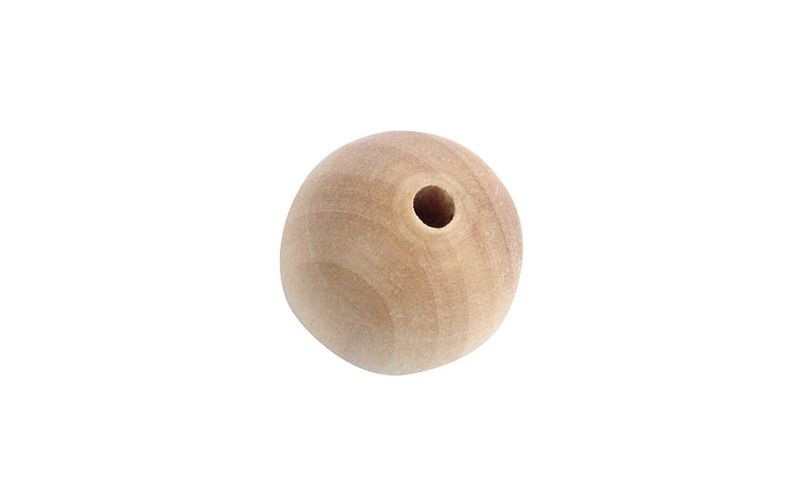 RICO DESIGN - Holzperlen Gebohrt 25 mm Nature, 15 Stück