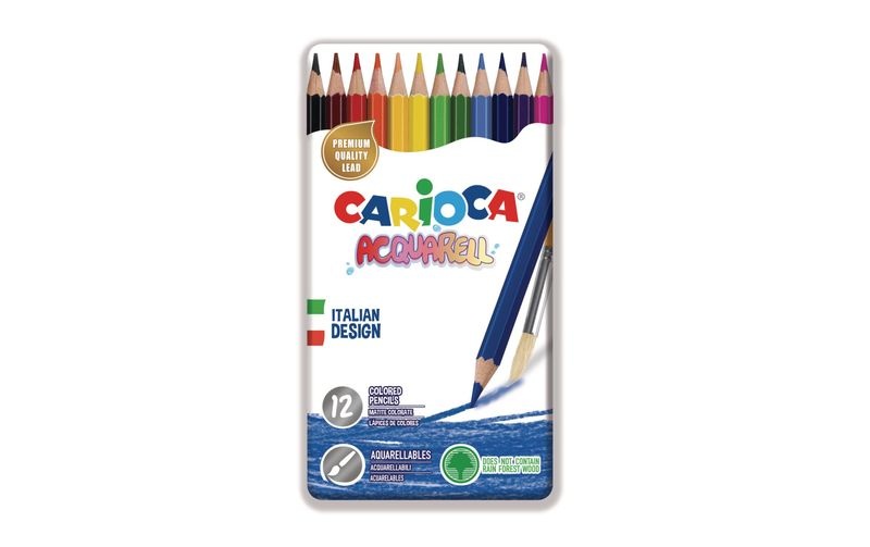 Carioca Aquarellfarbstifte Metallbox 12