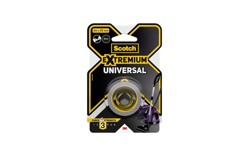 Scotch Klebeband Extremium Universal, 25 mm x 3 m, 1 Rolle, Schwarz