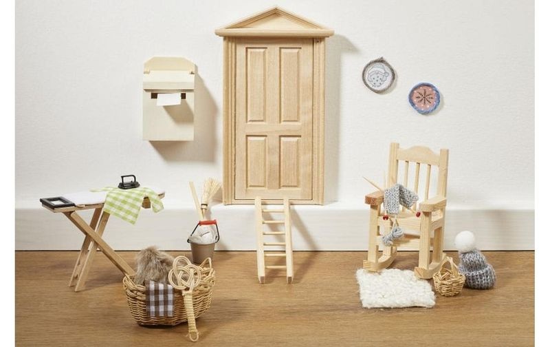 HobbyFun Mini-Utensilien Bügelbrett Natur