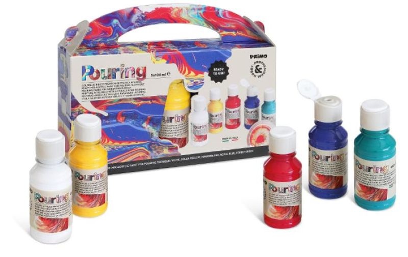 Primo Wasserfarben Acrylfarbe 5 x 100 ml