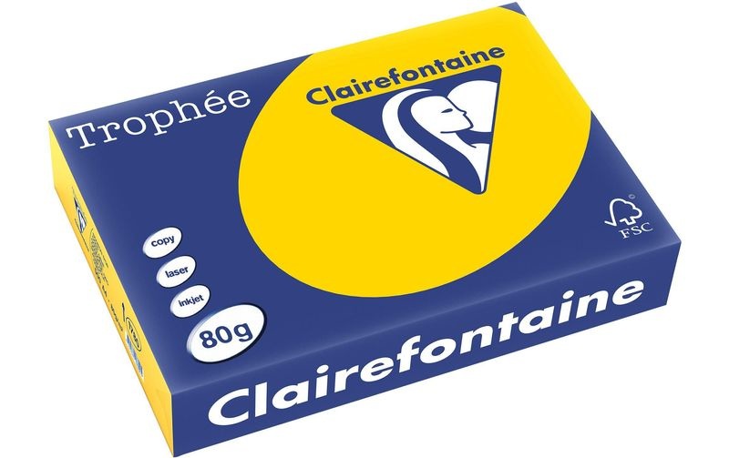 Clairefontaine Tropheé Farbiges Kopier-/ Druckerpapier DIN A4 80 g/m² Goldgelb 500 Blatt