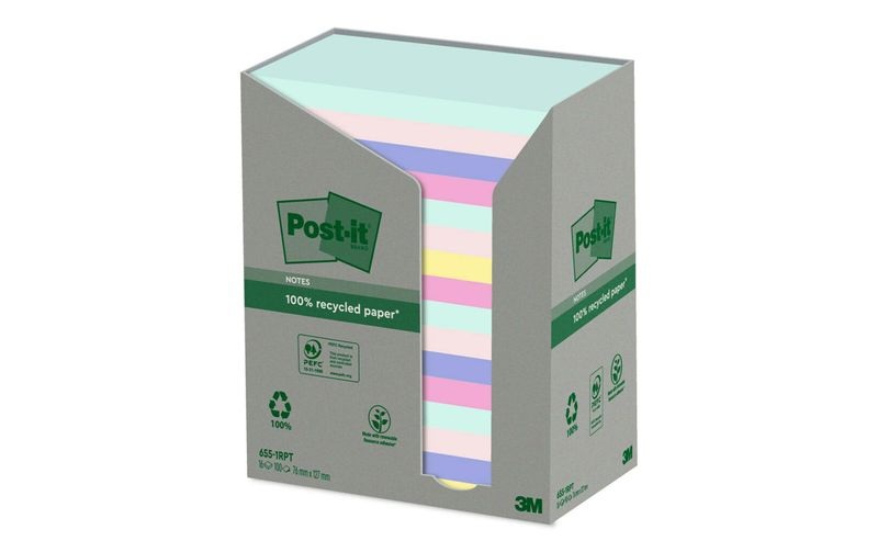 Post-it Haftnotizen Farbig Sortiert 76 x 127 mm 100 Blatt 16 Stück