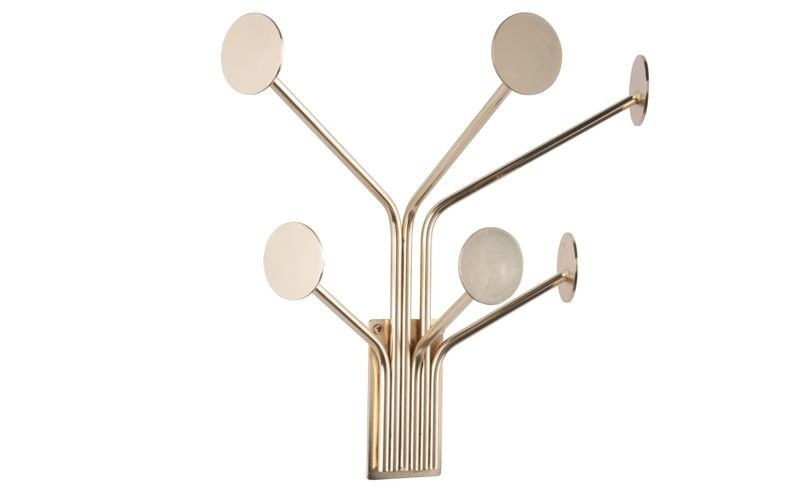 present time Wandhaken 6-fach, Gold
