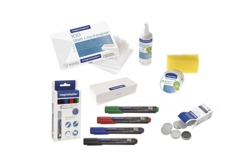 magnetoplan Zubehörset für Whiteboards Stifte, Magnete, Reiniger
