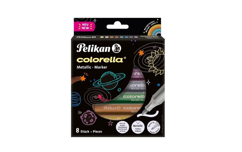 Pelikan - Fasermaler Colorella Metallic 8-teilig, Mehrfarbig