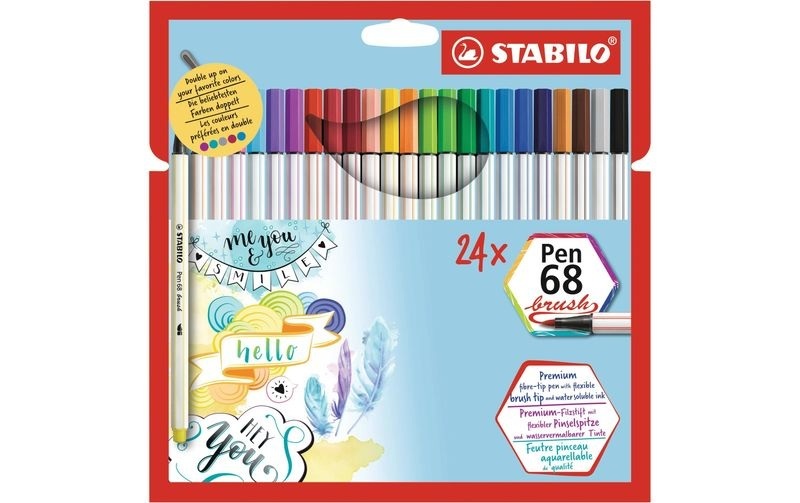 STABILO® Filzstift STABILO® Pen 68 BRUSH 24er im Kartonetui