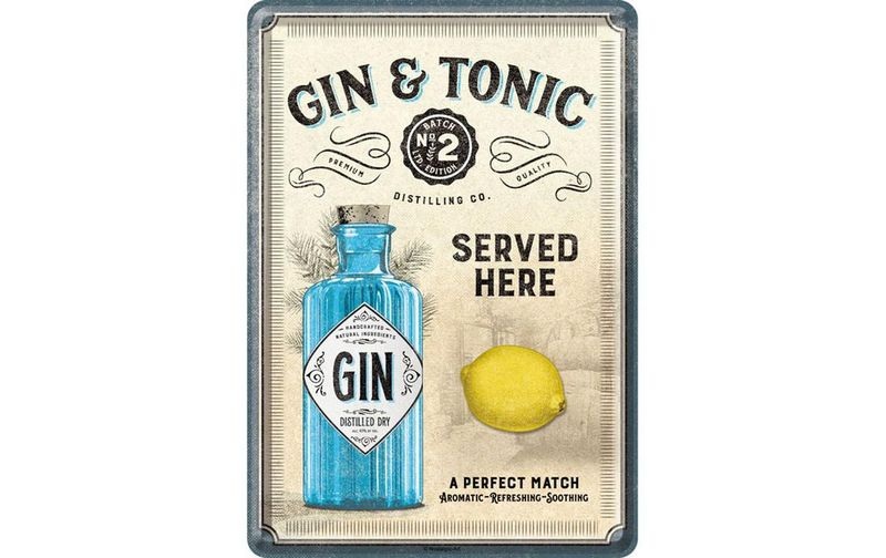 Nostalgic Art Postkarte Gin & Tonic 14 x 10 cm