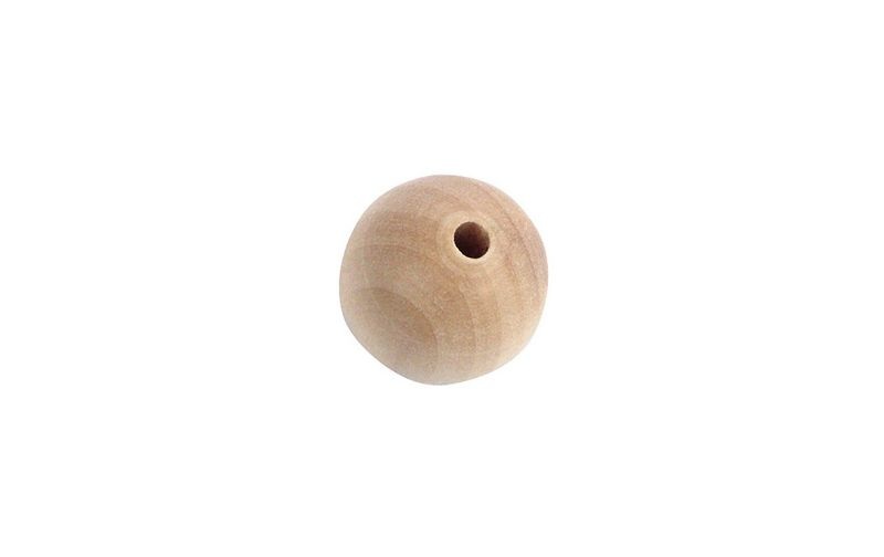 RICO DESIGN - Holzperlen Gebohrt 15 mm Nature, 25 Stück