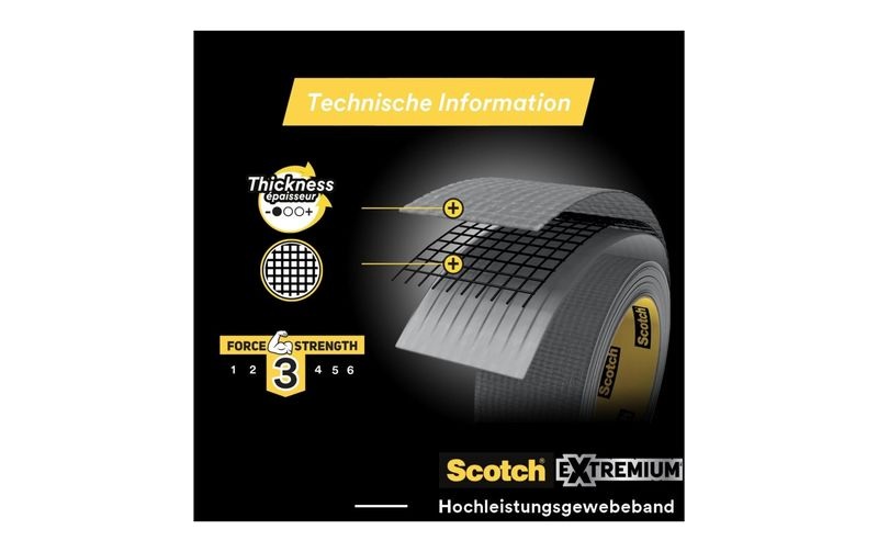 Scotch Klebeband Extremium Universal, 25 mm x 3 m, 1 Rolle, Weiss