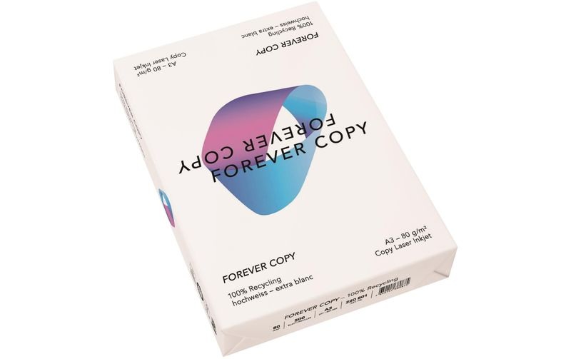 Fischer Papier Kopierpapier Forever Copy A3, Hochweiss, 500 Blatt