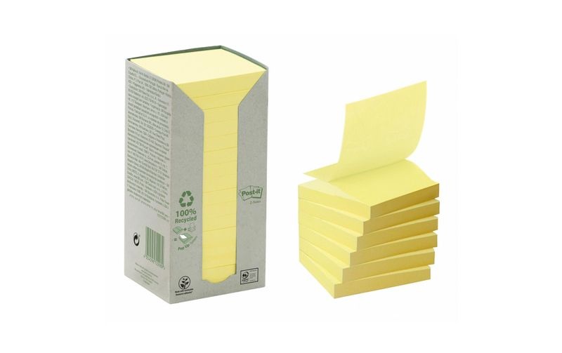 POST-IT Green Z-Notes 76x76mm R330-1T Recycling, 100 Blatt 16 Stü