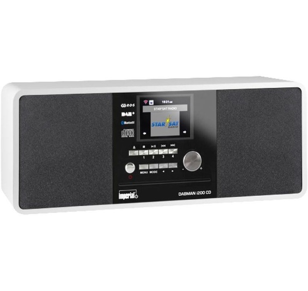 Imperial Digitalradio Dabman i200 CD, UKW-/DAB+/Internetradio, CD-Player, Bluetooth, USB, weiß