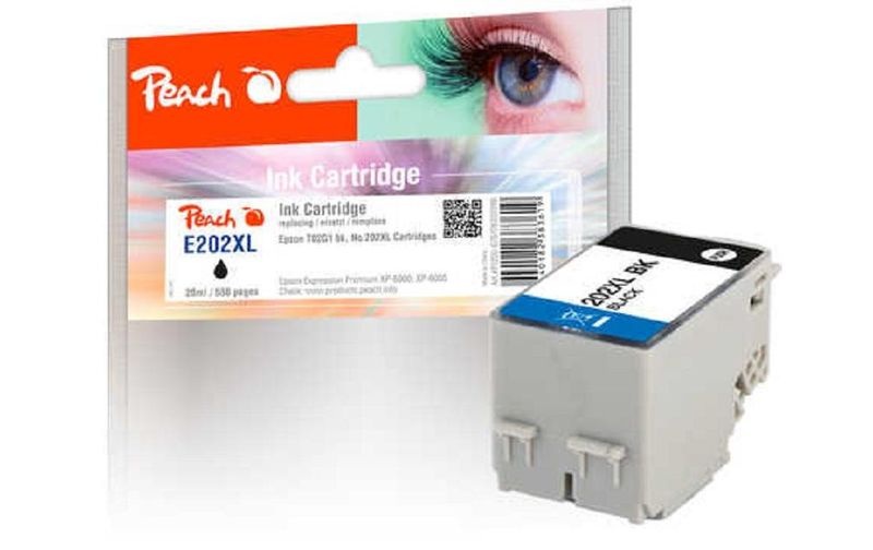 Peach Tintenpatrone XL schwarz kompatibel zu Epson No. 202XL, T02G1